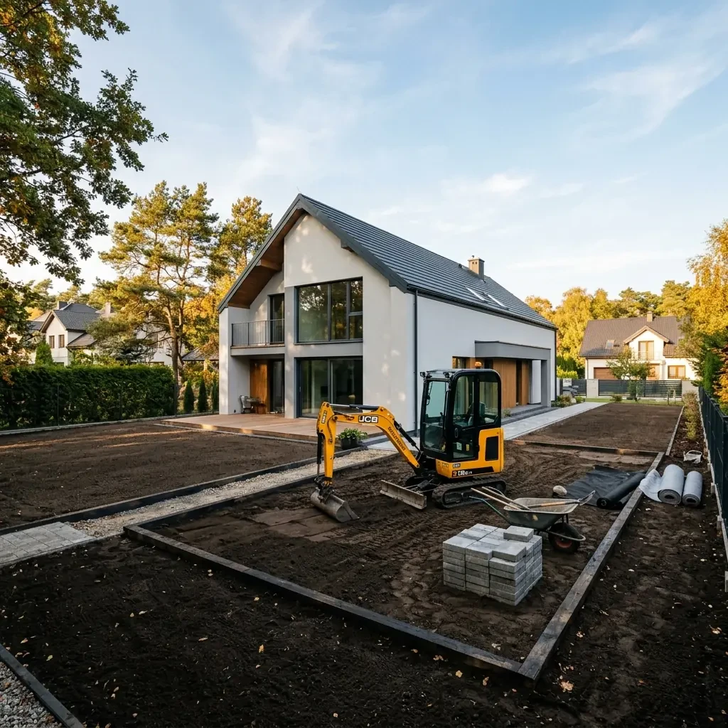 Budowa ogrodu — prace ziemne i kładzenie nawierzchni, Małopolska